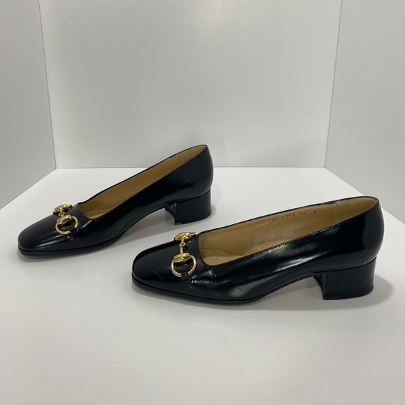 GUCCI Horsebit Square Toe Leather 1.5” Heels! Size 36 - Picture 4 of 15